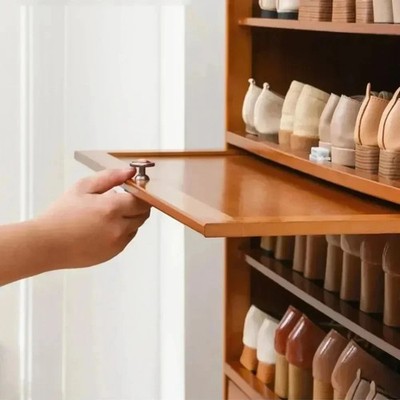 Vertikaler Holz-Schuhschrank Staubdichter Mehrschichtig Großkapazität