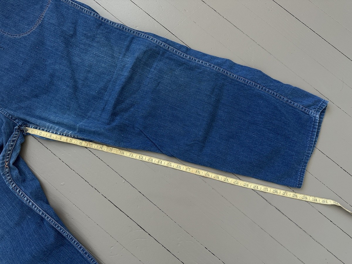 1950s Blue Bell Women's Sanforized Vintage Side Zip Jeans Size 37