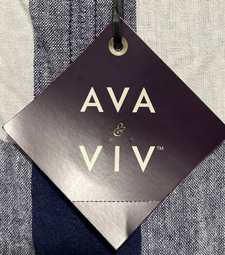 Ava & Viv Dress Sleveless w/Pockets Blue Navy Gingham Check Summer Sz 2X NWT - Picture 4 of 8