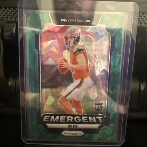 2024 Panini Prizm - Emergent Bo Nix #3 Green Ice Prizm (RC)