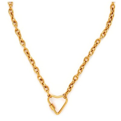 Carabiner Charm Holder Necklace for Women by Ginger Lyne O Chain Silver Gold ...