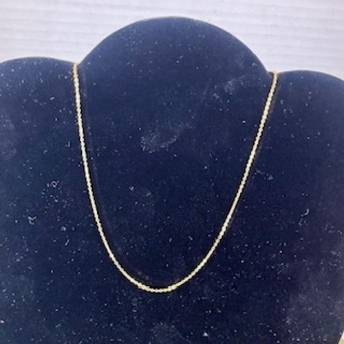 Gold Tone Delicate Cable Link Chain Necklace 14 Inch Minimalist Layering Jewelry