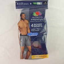 Fruit of the Loom Premium Boxer Briefs 4 Pack Men's Small Tag Free Cool Zone Fly