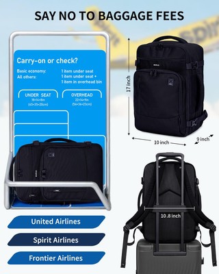 17" Small Travel Backpack, United Airlines Personal Item Bag 17x10x9 with 16 ... | eBay 17" Small Travel Backpack, United Airlines Personal Item Bag 17x10x9 with 16 ... | eBay