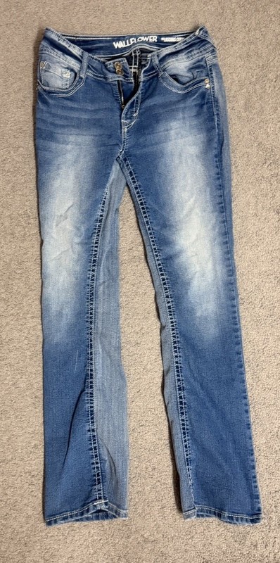 Wallflower Luscious Curvy Fit Girls Skinny Jeans Blue 7 REG Medium Wash Denim