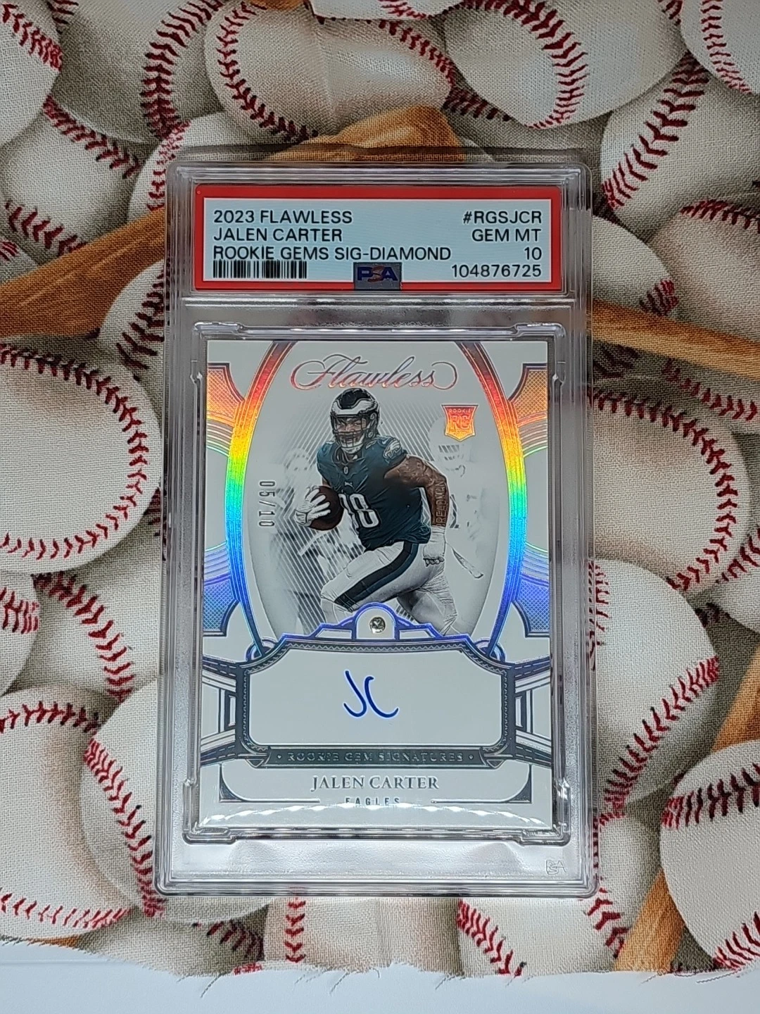 Jalen Carter Panini Flawless Rookie Gems Signatures #RGSJCR Diamond