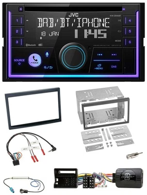 JVC Lenkrad USB 2DIN DAB Bluetooth CD Autoradio für Peugeot 307 2006-2009 - Bild 1 von 4