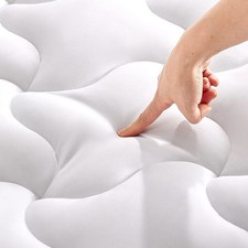 Down Alternative Queen Cooling Mattress Topper Pad Cover Thick Deep Pocket White