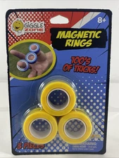 Stress Relief Magnetic Rings Fidget Toy YELLOW Pack Of 3 Giggle Zone Ages 8+ New