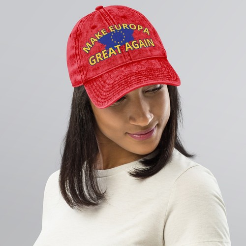 Baseball Cap With Inscription "Make Europe Great Again" Vintage Cotton Twill Cap - Imagen 43 de 65
