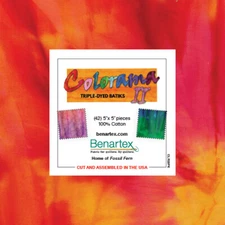 Benartex Colorama II Batik Multi Color Cotton Fabric Charm Pack 42 - 5" Squares