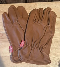 New Mens Marlboro Unlimited Gear Brown Leather Gloves Size L/XL Work Riding