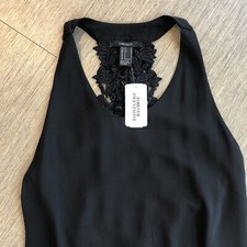 Forever 21 Black High Low Dress W/ Crochet S