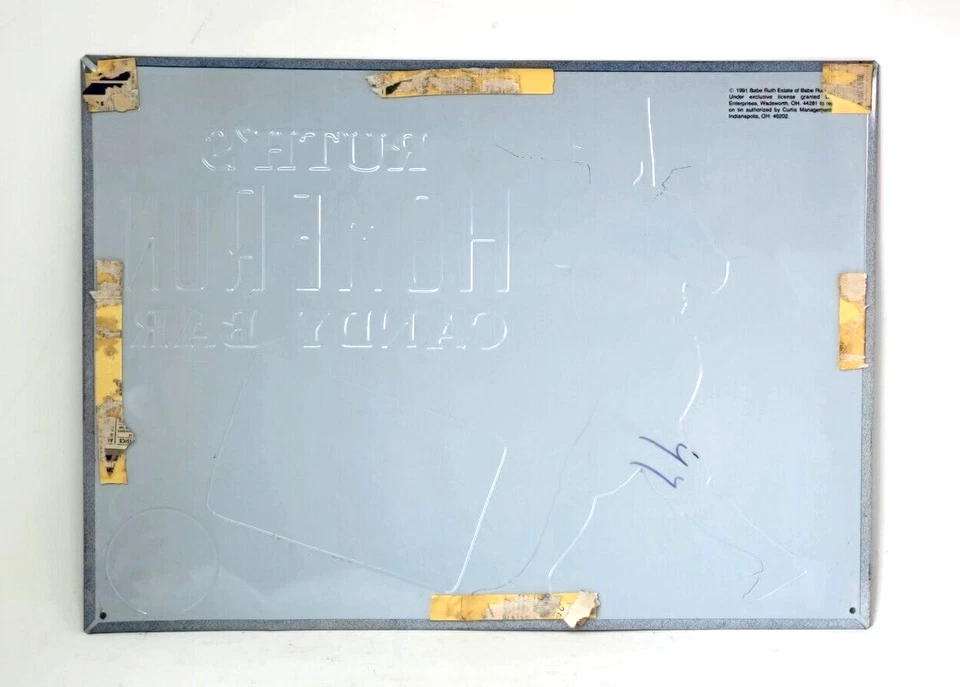 Babe Ruth New York Yankees Ruth's Home Run Candy Bar Metal Tin Sign, In Preloved - Image 2 of 4