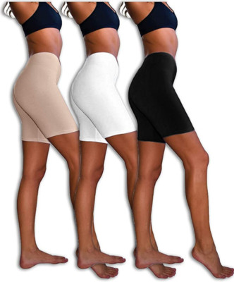 Sexy Basics 3-Pack Semi-Sheer Cotton Spandex Stretch Boyshorts  Yoga/Workouts