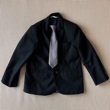 Cat and Jack Boys Black Blazer Jacket Toddler Size 5 Church Holiday ( Free Tie )