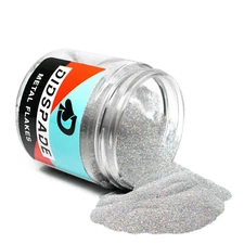 2oz Party Crasher 0.004 Silver Holographic Micro Metal Flake - Solvent Resistant