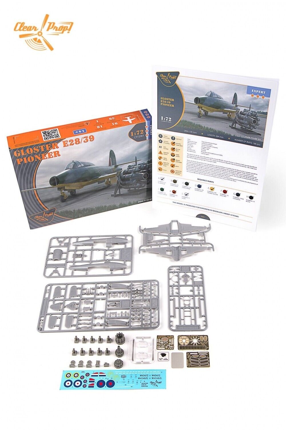 CLEAR PROP MODELS Gloster E28/39 Pioneer Nr.: 72001 1:72