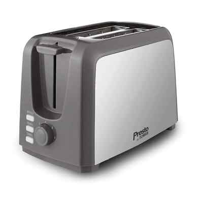 Tower PT20057, Presto 2-Scheiben-Toaster, gebürsteter Edelstahl mit 7 Einstellungen