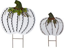 Pumpkin Garden Stake Metal Yard Sign Fall Decor, Decorative D cor Outdoor for Au