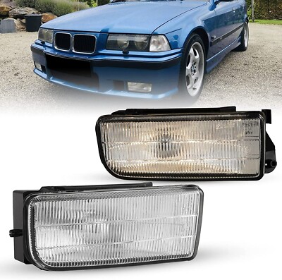 For 1992-1999 BMW 3 Series E36 M3 Fog Lights Clear Lens Driving Lamps w/Bubls