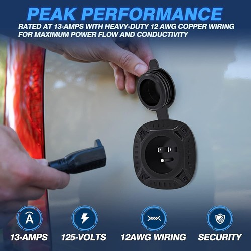 RV Shore Power Inlet Charger Plug 15 Amp AC Port Plug | eBay