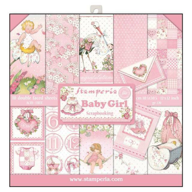 Stamperia Baby Girl 12x12 Inch Paper Pack Sbbl41 for Scrapbooking for