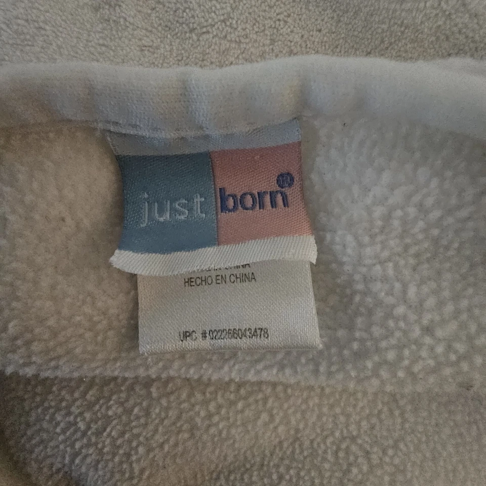 Just Born White Baby Blanket Thank Heaven For Little Girls Double Sided 38"x30" - Image 3 of 4
