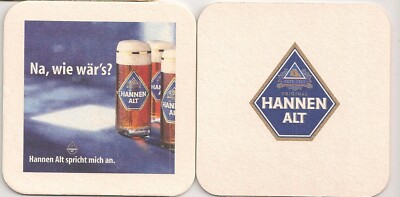 Hannen old - old beer mat ''Hanne speaks to me: Well, how about it?''
