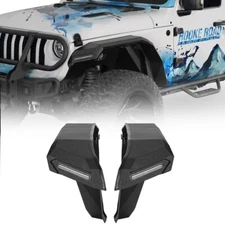 Front Fender Flares w/ Turn Signal Lights Fit Jeep Wrangler 18-25 JL & Gladiator