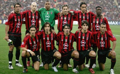 AC MILAN HOME ITALY 04/05 - RETRO - SOCCER - RED - MALDINI # 3