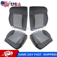 Driver & Passenger Bottom & Top Cloth Seat Cover Dark Gray For 04-08 Ford F-150