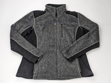 KUHL Alpenlux Ash Gray Black Fleece Full Zip 4348 Mock Neck Jacket Women's XL