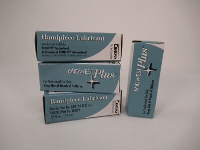 Dental Handpiece Lubricant Drop - Qty 4 Sample Bottles 0.25 fl oz - Midwest Plus