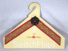 LINDSAY PHILLIPS SWITCH FLOPS PINK  GREEN "JODIE" STRAPS FOR FLIP-FLOPS SIZE S