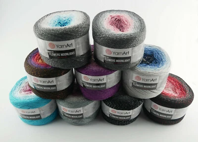 YarnArt Flowers Moonlight Metallic Bobbel Batik 260g Farbverlauf Wolle gezwirnt