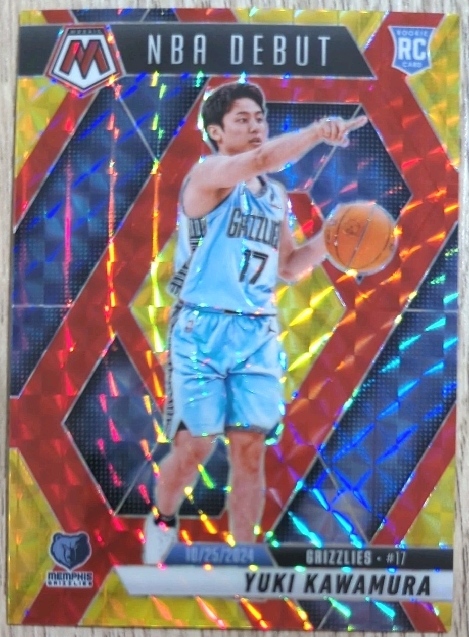 2024-25 Mosaic NBA Debut Yuki Kawamura Choice Fusion Red & Yellow Mosaic /75 RC
