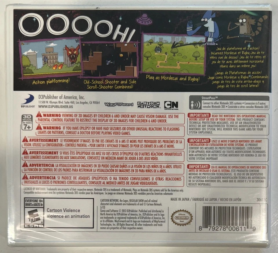 REGULAR SHOW MORDECAI & RIGBY IN 8 BIT LAND ~ NEW SEALED 2013 Nintendo 3DS - Image 2 of 4