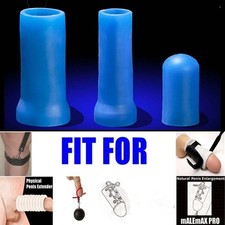 3Pcs Silicone Male Penis Extender Stretcher Max Enhancer Enlarger Sleeve Vacuum