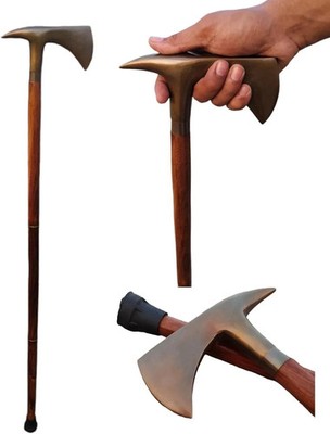 Vintage Walking Stick Cane for Elders Axe Head Handle Walking Stick Cane Easy to