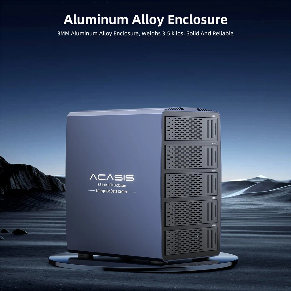 ACASIS 2.5/3.5" 5 Bay SATA USB 3.0 Hard Drive Disk HDD SSD Enclosure 8 RAID Mode - Image 4 of 4
