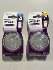 4 Phillips Avent Natural Nipples, New Born Flow And Medium Flow For 3months