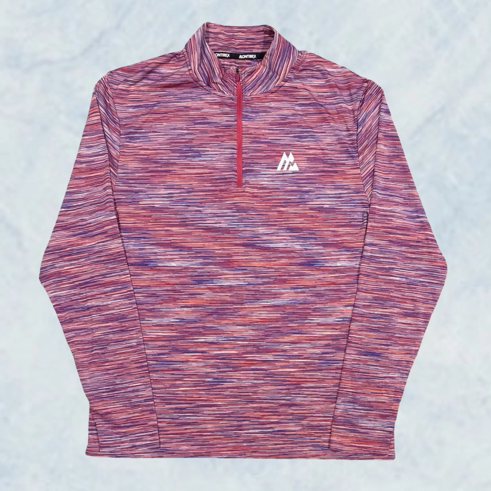 Mens Pink Montirex Trail 1/4 Zip Top - Running Gym Active - Size Large (L) U52