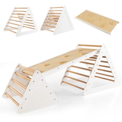 Kletterdreieck Klettergrüst Sprossendreieck mit Leiter/Rutsche/Rampe für Kinder