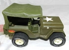 Vinrage Tonka Army Jeep with plastic canopy - 6 5/8" long