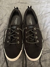 Sperry Top-Sider Woman s Crest Vibe Black Canvas Sneakers Causal Low Top