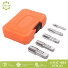 5 Pcs NPT Pipe Tap Set 1/8" 1/4" 3/8" 1/2" and 3/4" With Case Carbon Steel Inch