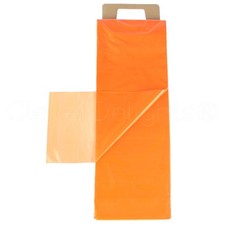 Orange Newspaper Bags - 7.5" x 21" - 100 Pack - 0.8 Mil - Flat Plastic Bags