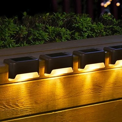 20 Warm White Solar Powered Deck Lights Auto On Off Modern Waterproof Design