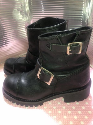 Hawkins 90s Vintage Engineer Boots Thick sole Black US5 | eBay